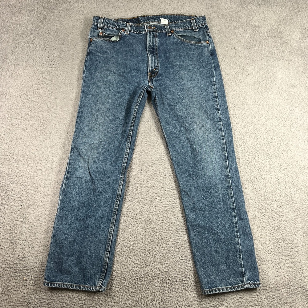 Vtg Levis 505 Jeans Mens 38x30 Y2K Orange Tab 90s Straight Medium Wash USA Made